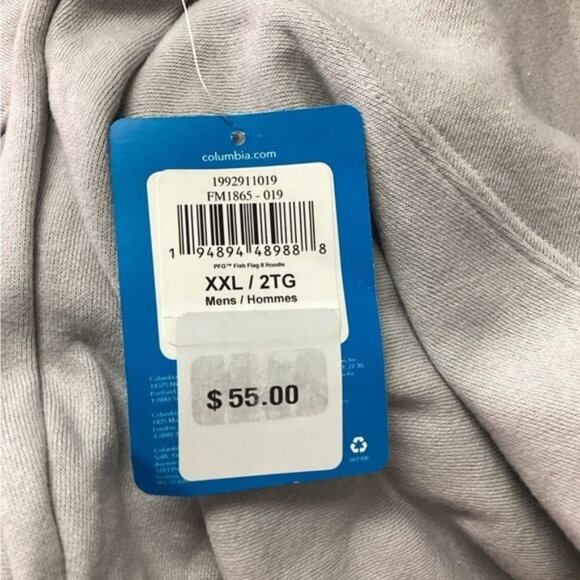 Columbia Mens PFG Fish Flag Graphic Fleece Lined Pullover Hoodie, Gray, size XXL - Picture 7 of 7